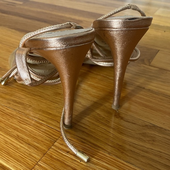 Steve Madden Pink Metallic Lace Up Heels Size 8 - Picture 2 of 7